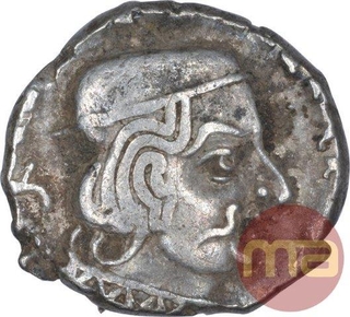 Rare Silver Drachma Coin of Rudrasimha II of Kardamaka Family of Western Kshatrapas.