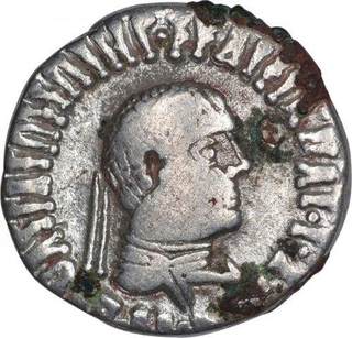 Silver Drachma Coin of Apollodotus II of Indo Greeks.