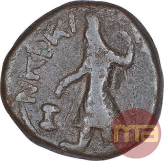 Copper Tetradrachma Coin of Kanishka I of Kushan Dynasty.