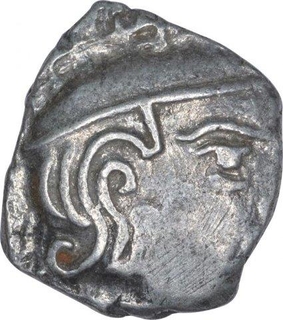 Silver Drachma Coin of Kumaragupta of Gupta Dynasty .