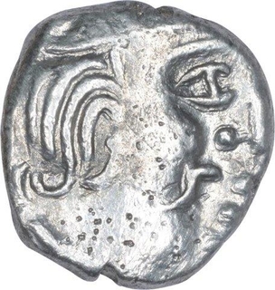 Silver Drachma Coin of Krishnaraja of Kalachuris of Mahishmati.