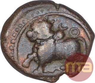 Copper One Jital Coin of Devaraya I of Sangama Dynasty of Vijayanagara Empire.