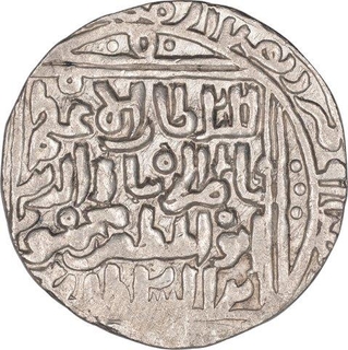 Silver One Tanka Coin of Nasir Ud Din Mahmud Shah of Hadrat Delhi Mint of Sultans of Delhi.