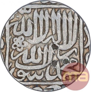 Silver One Rupee Coin of Akbar of Agra Mint.