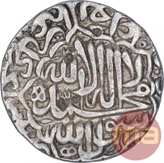 Silver One Rupee Coin of Akbar Jaunpur Dar ul Khilafa Mint.