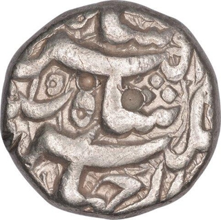 Silver One Rupee Coin of Jahangir of Qandahar Mint.