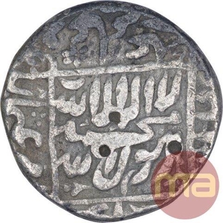 Silver One Rupee Coin of Shah Jahan of Ujjain Mint.