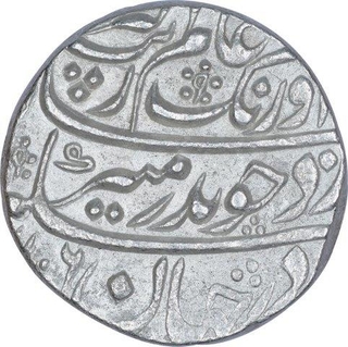 Silver One Rupee Coin of Aurangzeb Alamgir of Akbarabad Mustaqir ul Khilafat Mint.