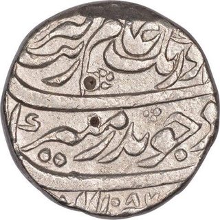 Silver One Rupee Coin of Aurangzeb Alamgir of Lakhnau Mint.