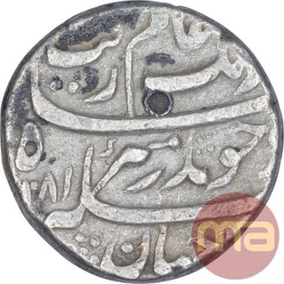 Silver One Rupee Coin of Aurangzeb Alamgir of Surat Mint.