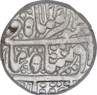 Silver One Rupee Coin of Rajgarh Mint of Alwar State.