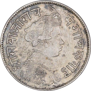 Silver One Rupee Coin of Sayaji Rao III of Baroda State.