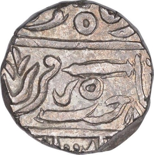 Silver One Rupee Coin of Daulat Rao Sindia of Isagarh Mint Gwalior State.