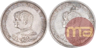 Silver Two Hundered Reis Coins of Carlos I of Indo Portuguese.