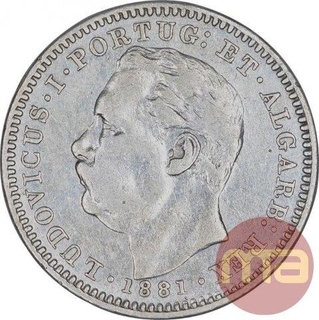 Silver Half Rupia Coin of Luis I of Indo Portuguese.