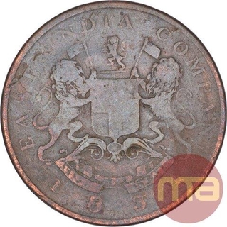 Copper Half Anna Coin of Bombay Presidency.