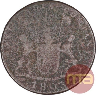 Copper Ten Cash Coin of Madras Presidency.