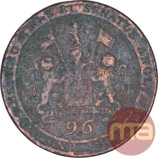 Copper One Ninety Sixth Rupee Coin of East India Company of Madras Presidency