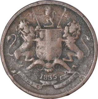 Copper One Twelfth Anna Coin of East India Company of Bombay Mint of 1835.