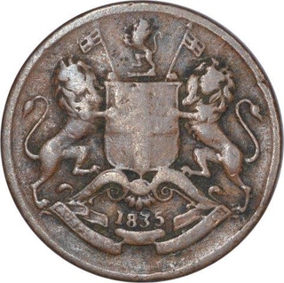 Copper One Twelfth Anna Coin of East India Company of Madras Mint of 1835.