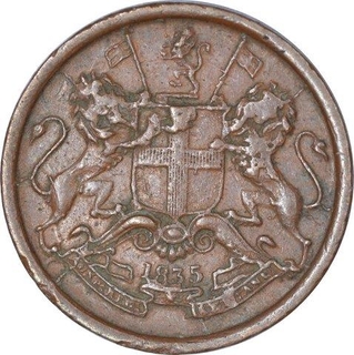 Copper One Twelfth Anna Coin of East India Company of Calcutta Mint of 1835.