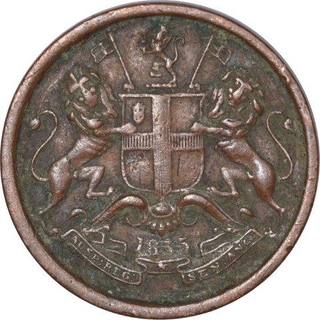 Copper One Twelfth Anna Coin of East India Company of Calcutta Mint of 1835.