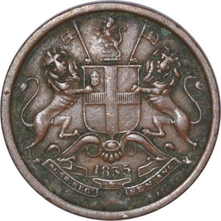 Copper One Twelfth Anna Coin of East India Company of Calcutta Mint of 1835.