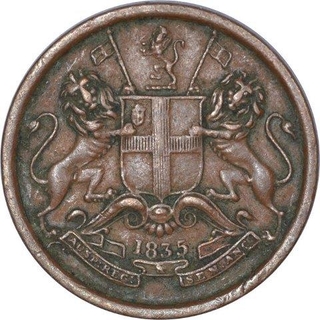 Copper One Twelfth Anna Coin of East India Company of Madras Mint of 1835.