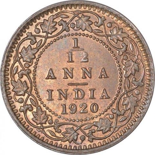 Bronze One Twelfth Anna Coin of King George V of Calcutta Mint of 1920.