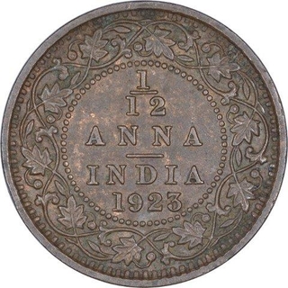 Bronze One Twelfth Anna Coin of King George V of Calcutta Mint of 1923.