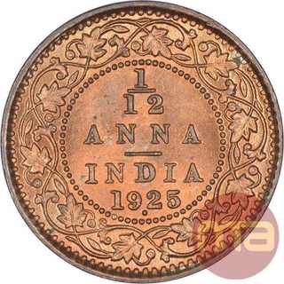 Bronze One Twelfth Anna Coin of King George V of Bombay Mint of 1925.