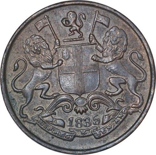 Copper One Quarter Anna Coin of East India Company of Madras Mint of 1835.