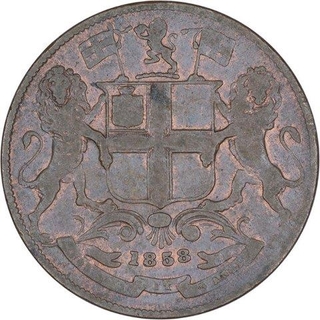 Copper One Quarter Anna Coin of East India Company of Birmingham Mint of 1858.