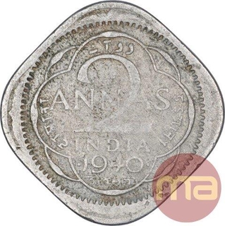 Cupro Nickel Two Annas Coin of King George VI of Bombay Mint of 1940.