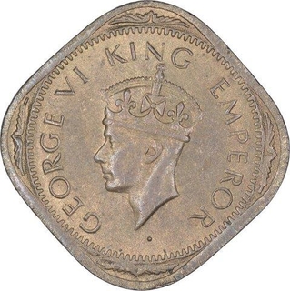 Nickel Brass Two Annas Coin of King George VI of Bombay Mint of 1942.