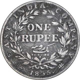 Silver One Rupee Coin of King William IIII of Calcutta Mint of 1835.