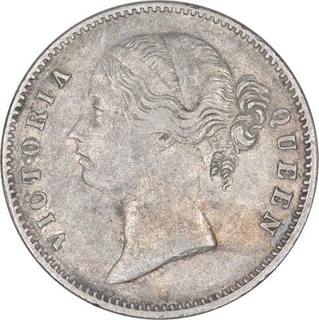 Silver One Rupee Coin of Victoria Queen of Calcutta Mint of 1840.