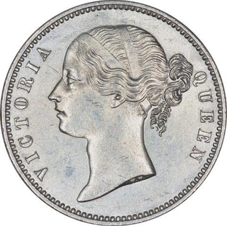 Silver One Rupee Coin of Victoria Queen of Calcutta Mint of 1840.