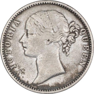 Silver One Rupee Coin of Victoria Queen of Madras Mint of 1840.