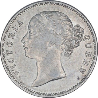 Silver One Rupee Coin of Victoria Queen of Calcutta Mint of 1840.