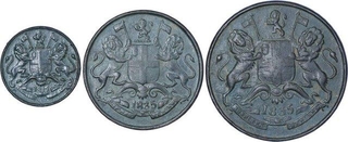 Copper Different Denominations Coins of East India Company of Different Mint of 1835.