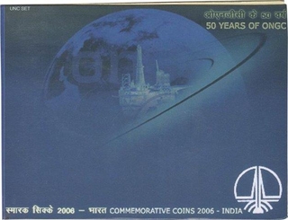 UNC Set of Fifty Years Celebration of ONGC of Kolkata Mint of 2006 .