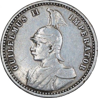 Silver Quarter Rupee Coin of Kaiser Wilhelm of German East Africa of 1907.