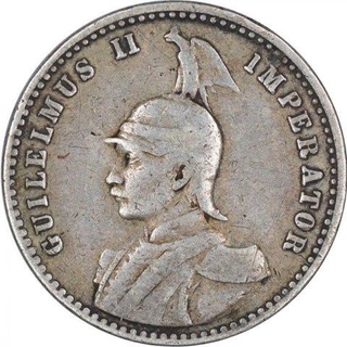 Silver Quarter Rupie Coin of Kaiser Wilhelm II of German East Africa of 1913.