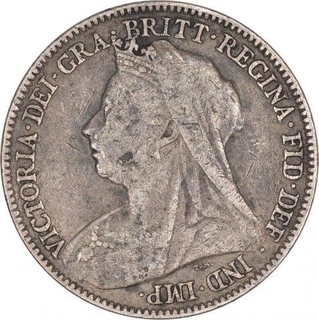 Silver Six Pence Coin of Victoria Empress of United Kingdom of 1895.