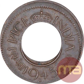 Bronze One Pice Coin of King George VI of Lahore Mint of 1945.