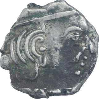 Silver Drachma Coin of Svami Rudrasena III of Western Kshatrapas.