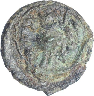 Copper Base Alloy Coin of Vishnukundin Dynasty.  