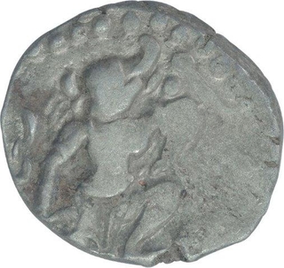 Billon Dramma Coin of Bhoja I of Gurjara Pratiharas.