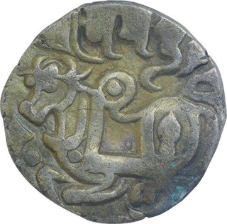 Silver Drachma Coin of Samantadeva of Hindu Shahis of Kabul and Ohinda Dynasty.